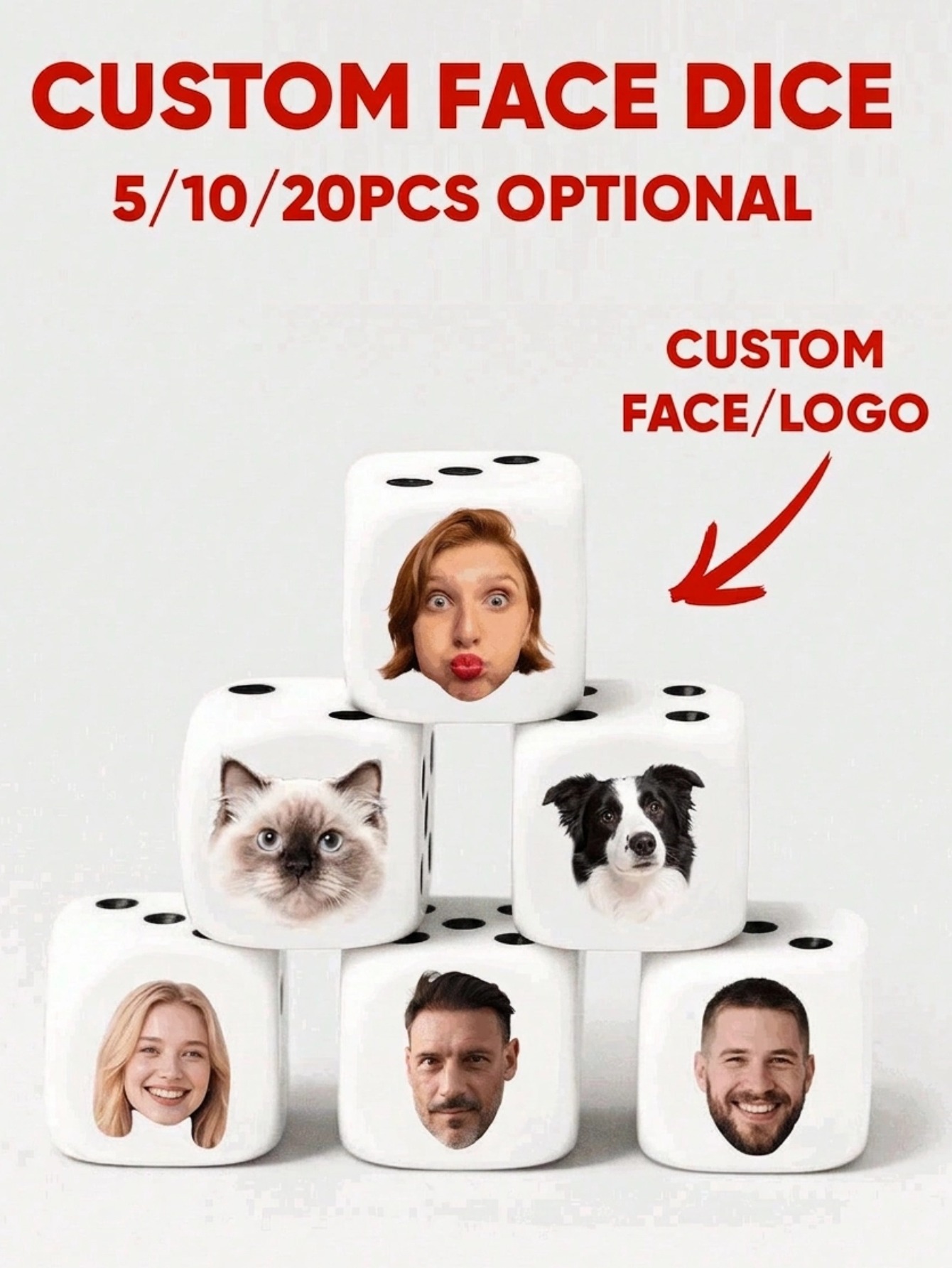 Party Family Games - Dado de Rosto Personalizado, Dado de