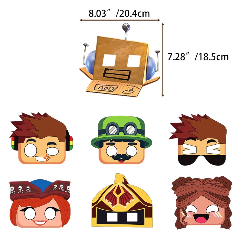 12 Máscaras de Papel com Tema  - Party Games In Roblox avaliação e preço